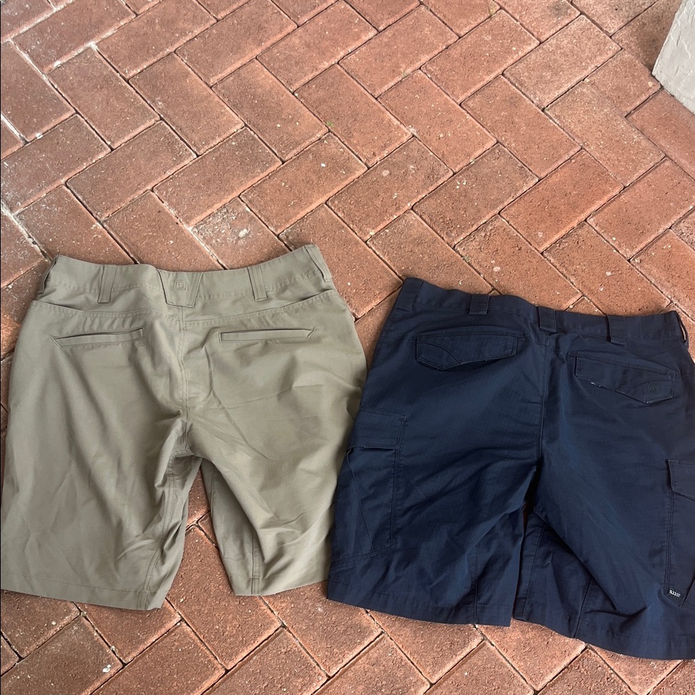 BUNDLE OF 2 5.11 Tactical Men's Cargo Shorts - Dark Blue and Khaki - Picture 6 of 6